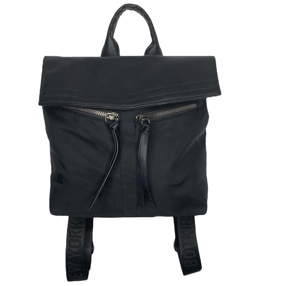 Botkier Black Nylon and Leather Backpack